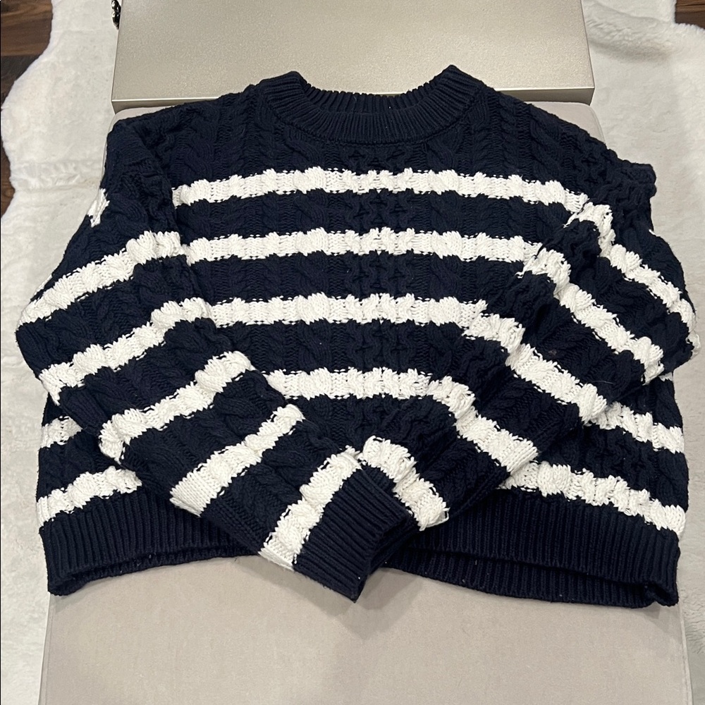 Jessica Simpson Navy and White Striped Sweater